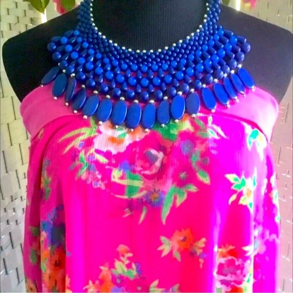 ๐See New Listing๐ ๐๐ธ Blue Statement Bib Necklace ๐ธ๐New๐๐ธ - Picture 1 of 11